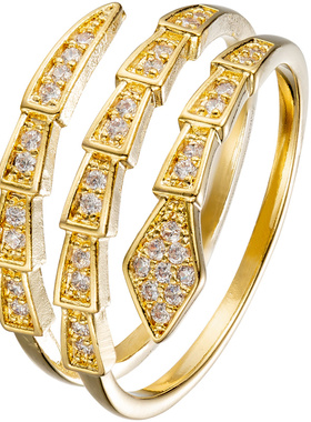 蛇形时尚戒指女男ins潮小众设计