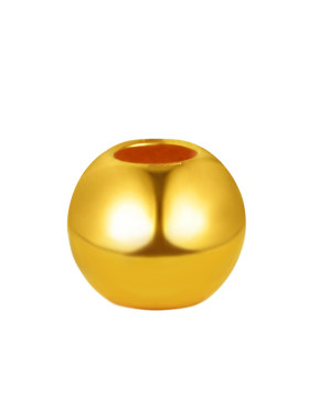 老克勒3D硬金黄金迷你金珠散珠足金999小配件转运珠手串配饰女