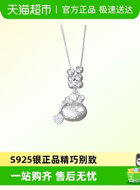 顺钦银楼S925银福袋吊坠项链