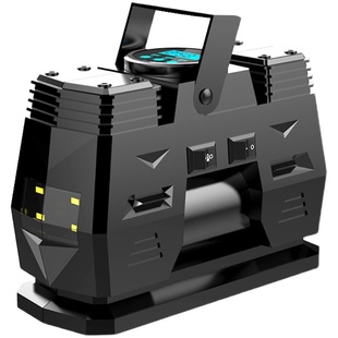 雷傲车载充气泵双缸高压便携式小轿车轮胎汽车用打气泵筒电动家用