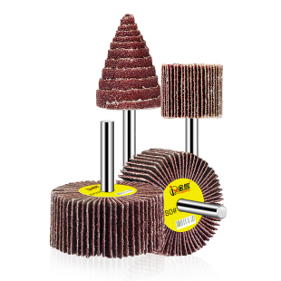 电磨用砂纸磨头3mm柄不锈钢金属带柄叶轮砂布百叶磨头抛光轮磨头