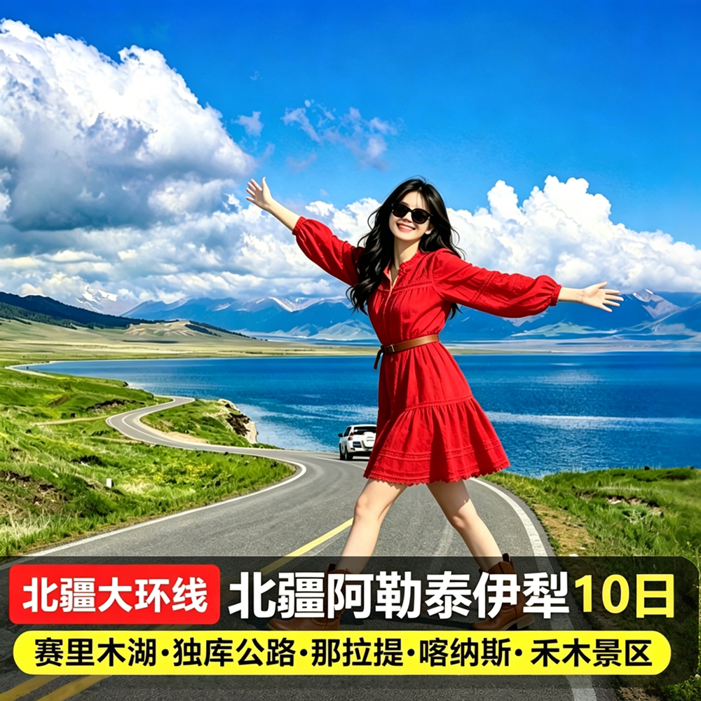 新疆旅游行南北疆大环线10天伊犁喀纳斯 赛里木湖那拉提跟团游