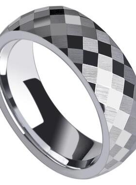 单身戒指ins菱形镜面抛光时尚男