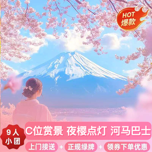 日本东京富士山一日游小团网红罗森河马巴士赏夜樱花火大会可接送