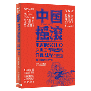 中国摇滚电吉他solo原版曲谱精选集 许巍汪峰作品专题 吉他入门自学教程书吉他谱教材流行歌曲初学者指弹吉他弹唱曲谱谱本书籍教学