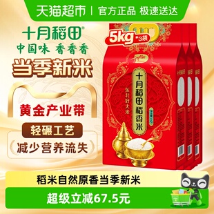2025年新米 粳米年货送礼 十月稻田东北稻香米5kg×3袋一年一季