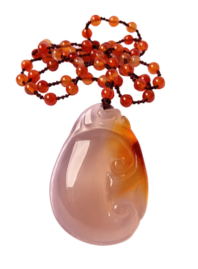 俏色玉髓如意项链挂件玛瑙吊坠