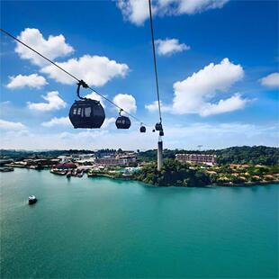 [新加坡缆车-缆车往返票（圣淘沙线和花柏山线）]每个站点可各上下一次，往返缆车票需要在同一天使用