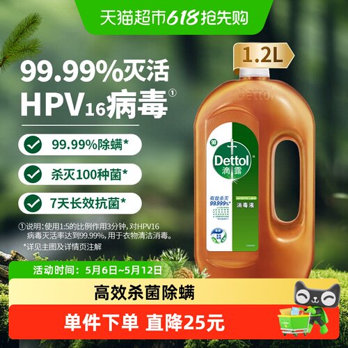 滴露松木消毒液专业杀菌1.2L