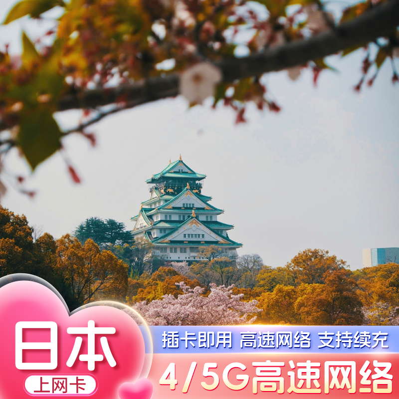 日本电话卡5G/4G日本上网卡10/20GB总量型5-30天旅行高速上网卡