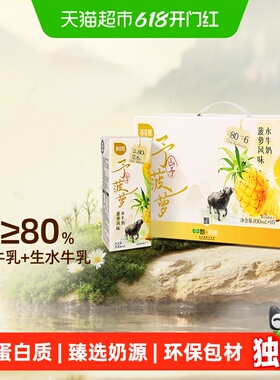 百菲酪菠萝风味水牛奶200ml*10盒调制乳吃菠萝的水牛