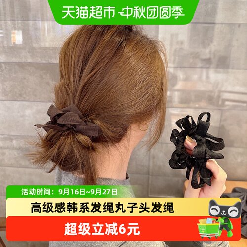 过凡东大门网纱蝴蝶结发圈不勒头