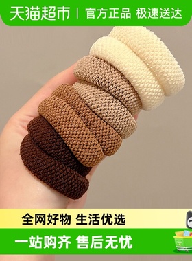 HOUYA韩系黑色编织发圈头绳高弹力耐用橡皮筋扎头发网红发饰