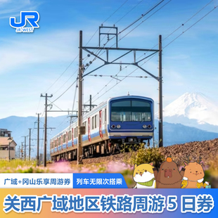 关西广域五天铁路周游5日券+冈山乐享周游券（三项设施）