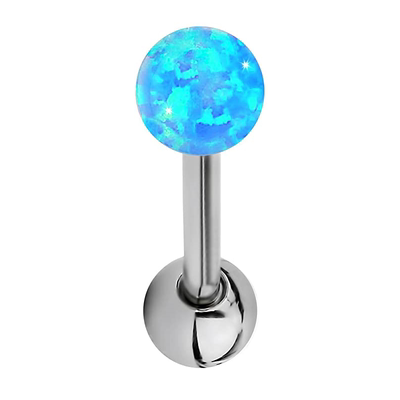 防过敏舌钉钛钢欧泊穿刺饰品