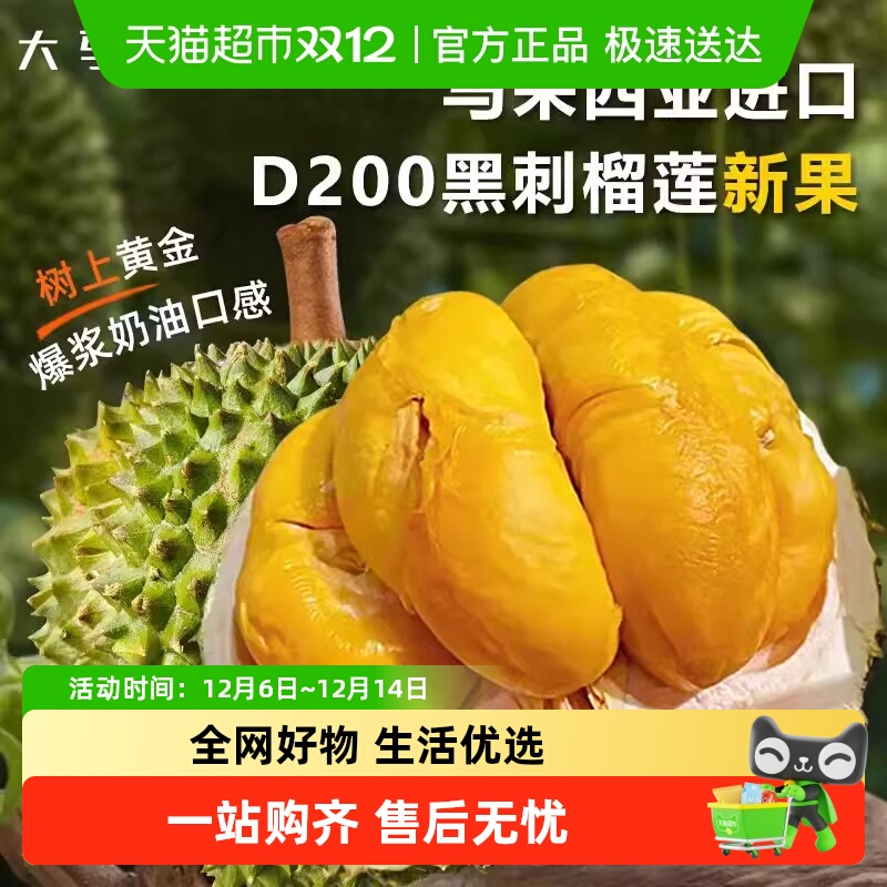 大马彭亨州原装进口黑刺榴莲D200