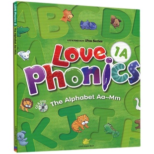 太空人点读版中国台湾东西图书 幼儿英语自然拼读phonics教材 3-6岁学前入门英语发音启蒙教材love phonics 1A-3B幼儿英语启蒙教材