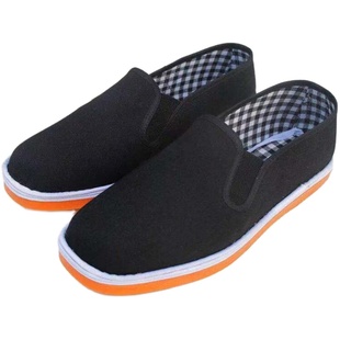 透气老北京布鞋男千层底布鞋休闲鞋平底防滑套脚轮胎牛筋底上线鞋