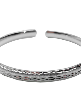 切面实心未镶嵌生日礼物银手镯