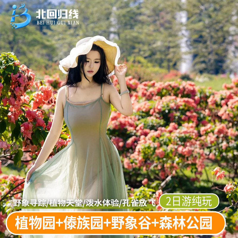 云南旅游-西双版纳 植物园+傣族园+原始森林公园+野象谷纯玩2日游
