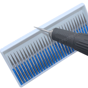 台湾一品金刚石磨头30P打磨针金刚砂D针3mm杆玉石尖针电磨头合金