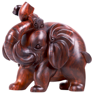 梨香院 海黄大象手把件 正宗海南黄花梨木湘工手工雕刻文玩把玩件