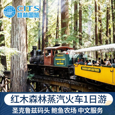 美国旅游旧金山红木森林蒸汽火车一日游圣克鲁兹码头中文服务