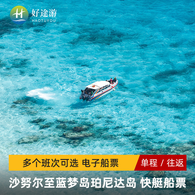 巴厘岛沙努尔龙目岛船票/佩尼达岛/蓝梦岛快船快艇单程往返船票A