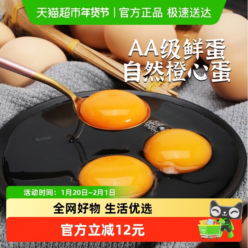 雀淘AA级新鲜农家土鸡蛋1800g/盒林间40枚散草柴鸡蛋谷物月子蛋养,水产肉类/新鲜蔬果/熟食,鸡蛋,淘宝优惠券,粉丝福利购,淘宝优惠卷