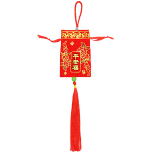 端午节高档大红绒布平安福香包香囊中药驱蚊荷包空袋随身汽车挂件