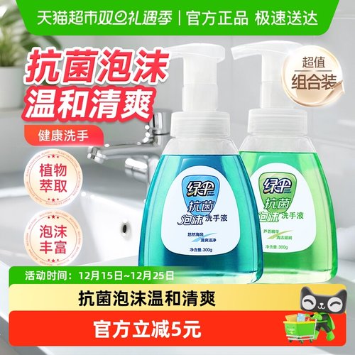 绿伞抗菌泡沫洗手液300g×2瓶