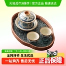 唐丰青花汝窑三才盖碗茶杯单个高档茶具茶碗带盖不烫手泡茶珐琅彩