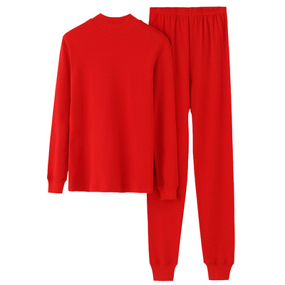 铜牛秋冬圆领本命年红色保暖内衣