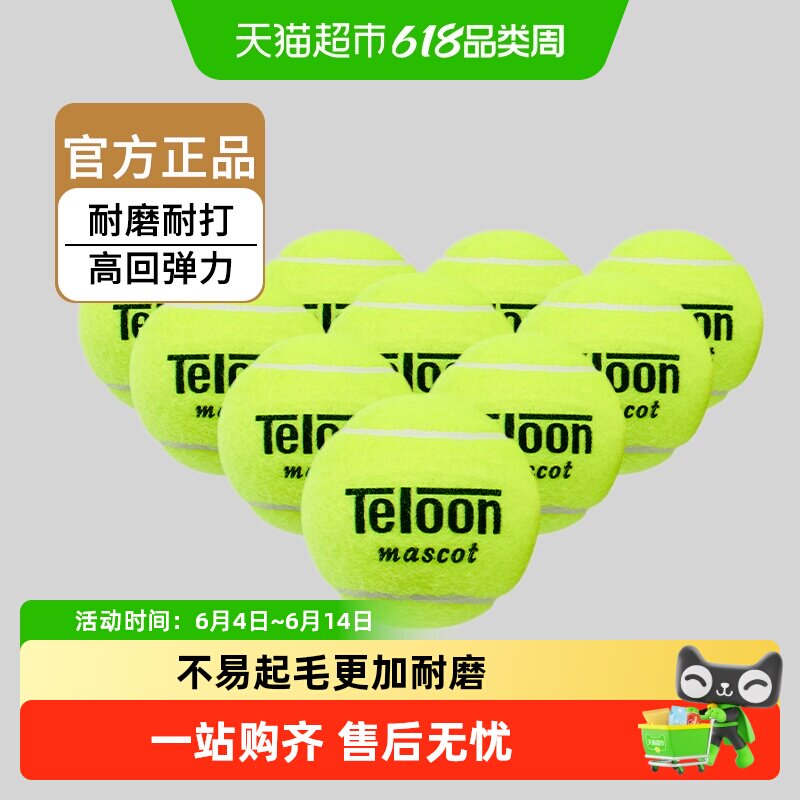 Teloon天龙网球用球603Rising801Ace初学训练球高回弹力袋装耐磨