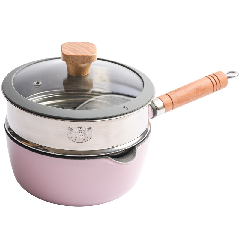 铸铁奶锅无涂层不沾婴儿小铁锅宝宝辅食补铁汤锅热牛奶煮面炖炸锅