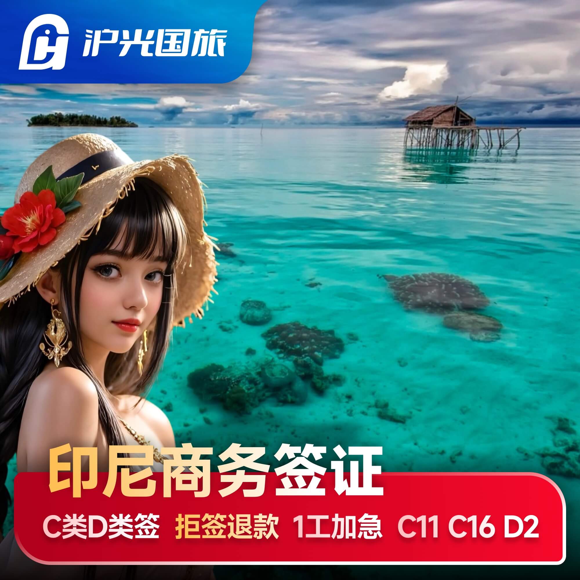 印度尼西亚·商务签证·全国送签·【拒签全退】参展C11印尼商务电子签60天简化加急雅加达巴厘岛泗水商务签