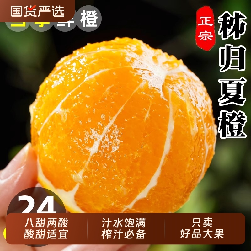 秭归夏橙当季酸甜丑橙子新鲜孕妇水果榨汁手剥脐果冻橙5斤整箱