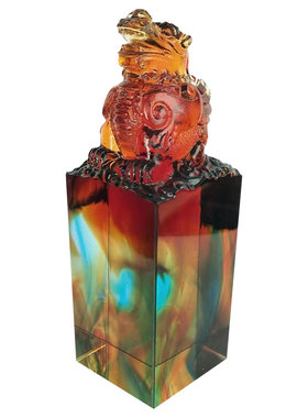 琉璃聚财商务礼品刻字印章摆件