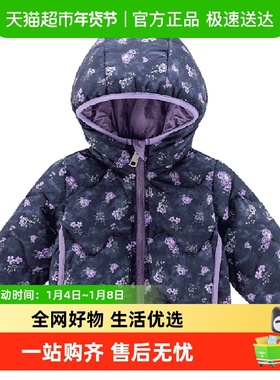 Kmi婴儿羽绒服冬装男女宝宝连帽羽绒服小童加厚白鸭绒双面穿外套