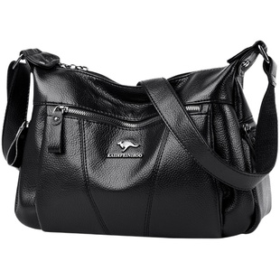 凯迪袋鼠真皮女包2026新款百搭送妈妈包大容量女士牛皮单肩斜挎包