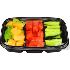 鲜元一次性鲜果切盒子多格分格密封水果盒分格拼盘鲜切带盖打包盒