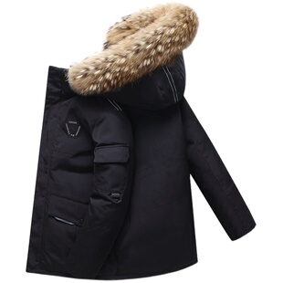 韩国RunningMan跑男工装情侣羽绒服男中长款潮牌加厚男士冬季外套