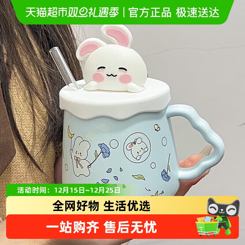 PAKCHOICE陶瓷马克杯带吸管