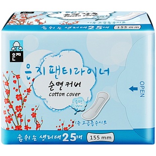 恩芝进口卫生巾 日用护垫经期前后使用纯棉姨妈巾无香155mm25片