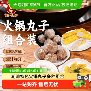 潮汕李老二火锅食材牛肉丸鱼丸蛋饺肉卷多组口味关东煮麻辣烫丸子