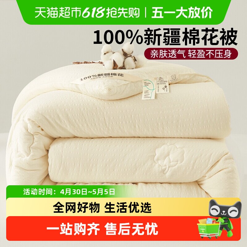 无印良品新疆棉花被子冬被加厚保暖棉被春秋单人学生宿舍冬季被芯