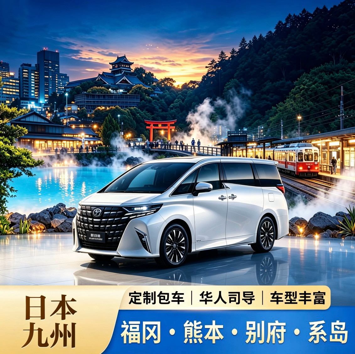 日本九州包车游福冈熊本由布院别府系岛长崎宫崎包车一日游多日游图片