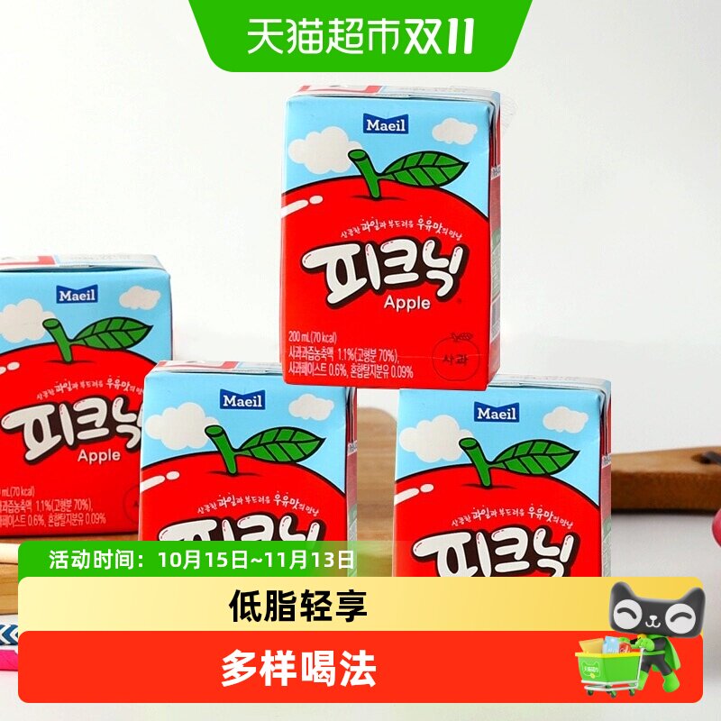 Maeil每日必口利果汁饮料苹果味整箱韩国进口Picnic小胖子