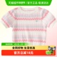 戴维贝女童短袖 宝宝洋气纯棉上衣 2025夏装 毛衣儿童薄款 针织衫
