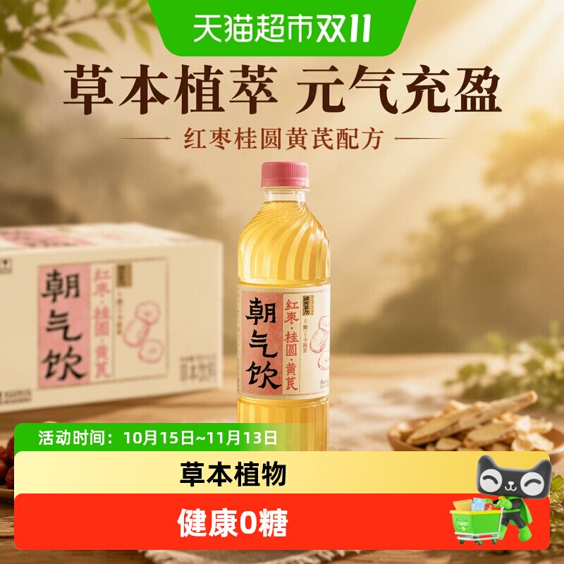康师傅神农养方红枣桂圆黄芪朝气饮500ml*15瓶植物草本茶饮料
